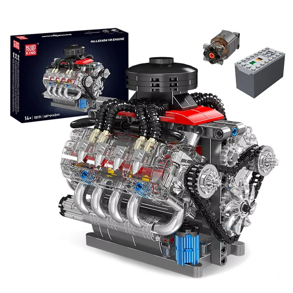 Mould King 10171 LSX454 Motorized V8 Engine Model DIY Assembly Kit Motorized Building Blocks 487PCS Excellent STEAM Science Education Discovery Toys Children Gifts - Image 2